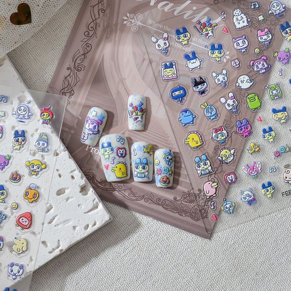 Nail Art Nail Art - Tamagotchi Cartoon 3D Embossed Relief Nail