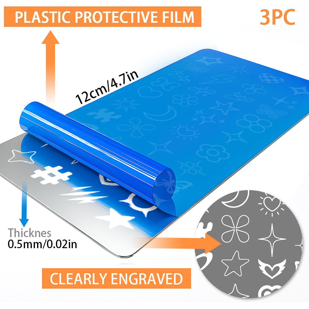 3pcs Sweet Cool Nail Stamping  - Nail Stamping Plate recension och pris