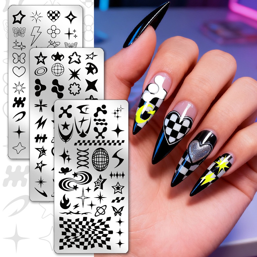 3pcs Sweet Cool Nail Stamping  - Nail Stamping Plate recension och pris