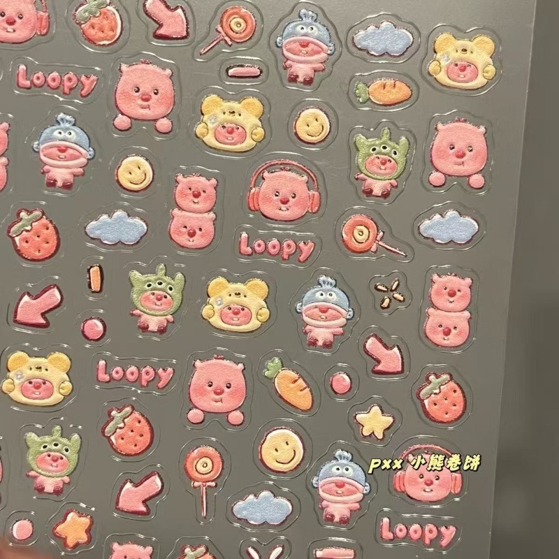 Loopy 3D embossed sticker, tra - Nail Art Nail Art recension och pris