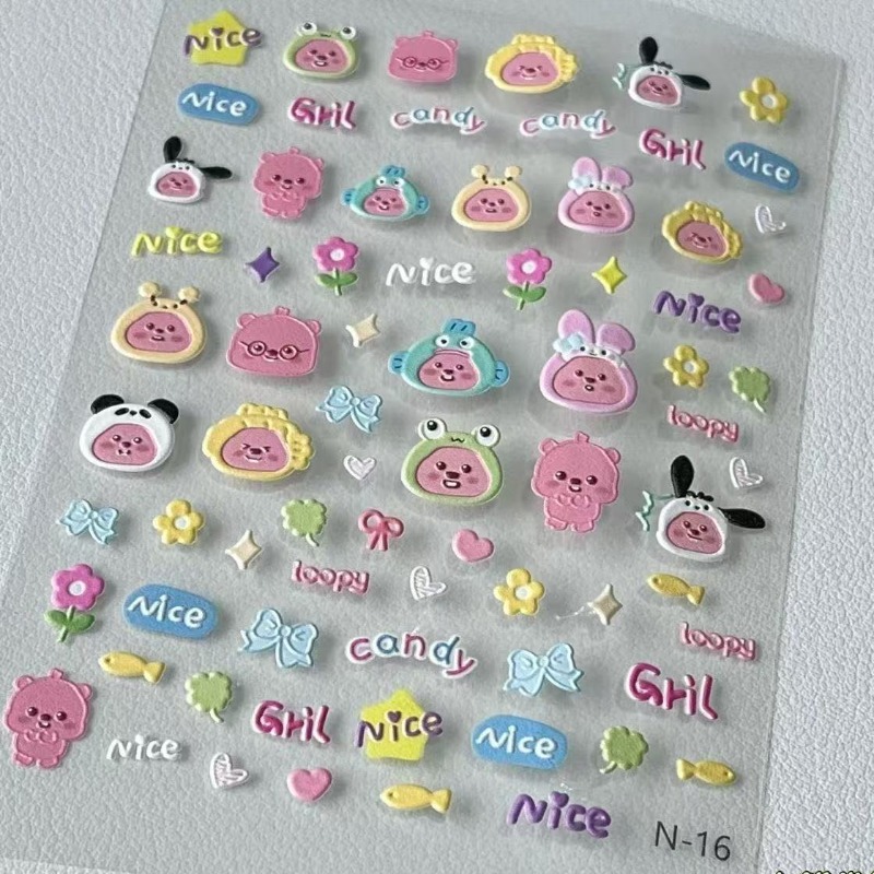 Loopy 3D embossed sticker, tra - Nail Art Nail Art recension och pris