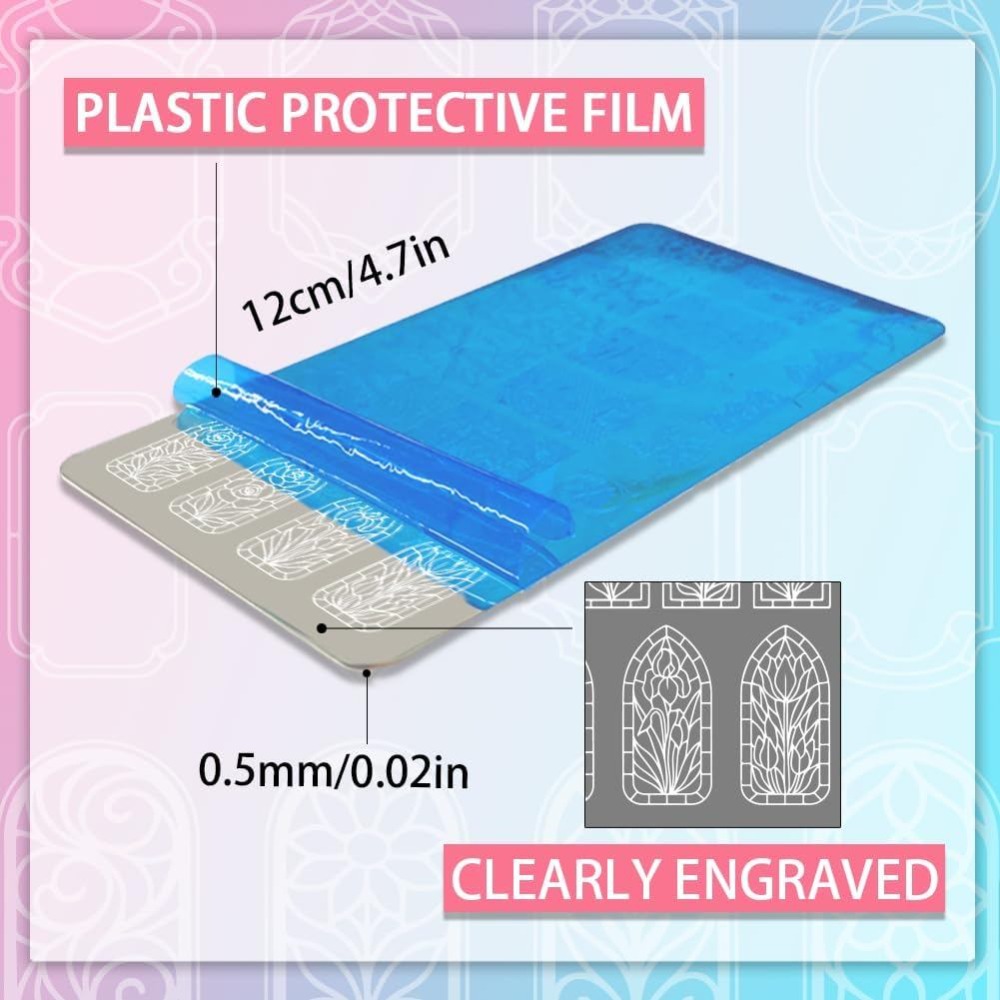 3pcs Flower Window Nail Stampi - Nail Stamping Plate recension och pris
