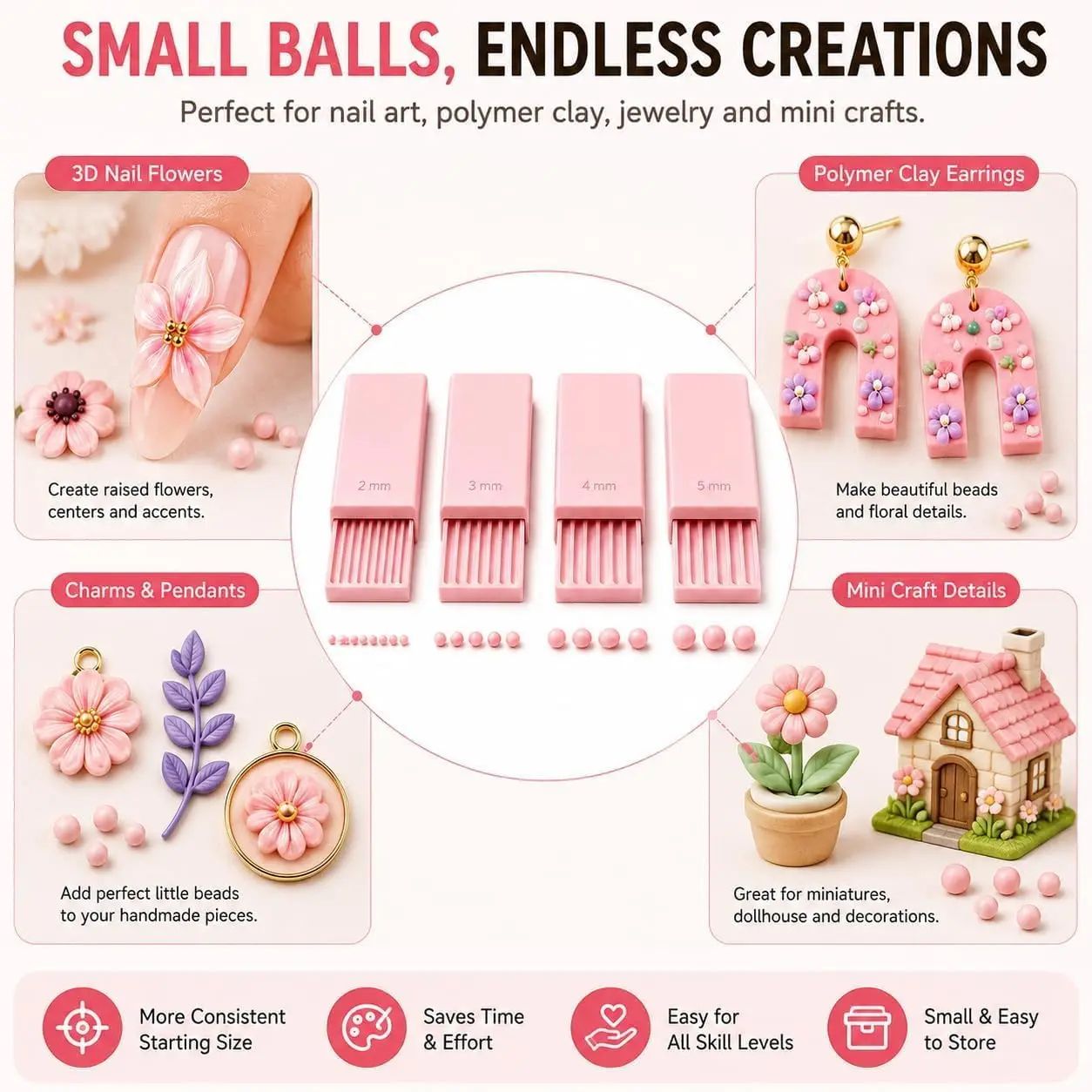 4PCS 3D Print Clay Gel Ball Ma - Nail Art Nail Art recension och pris
