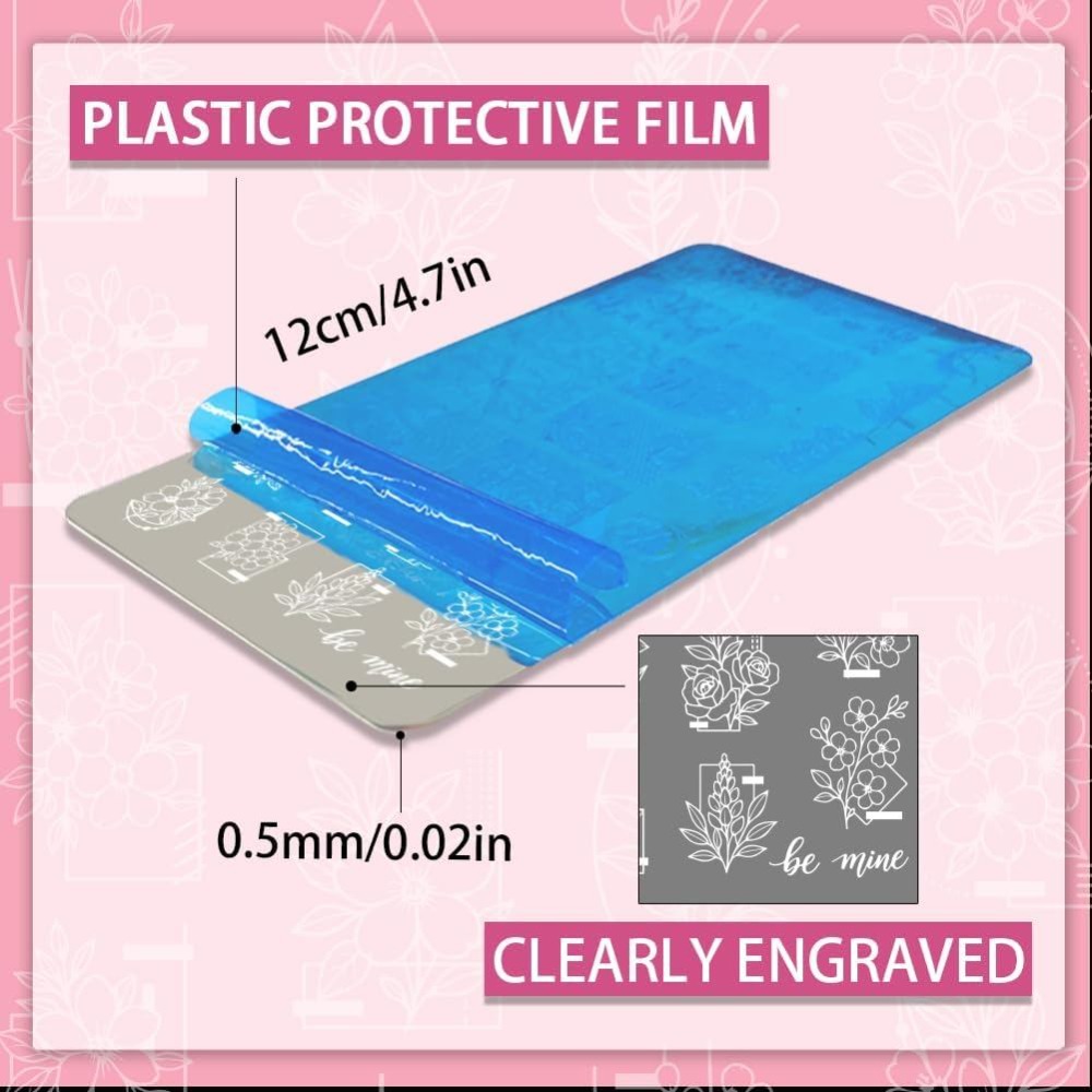 3pcs Flower Nail Stamping Plat - Nail Stamping Plate recension och pris
