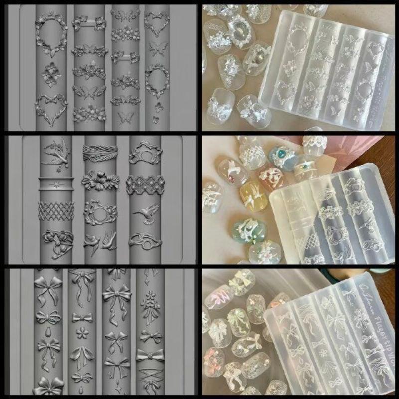 3D Bowknot Flower Silicone Nai - Nail Stamping Plate recension och pris