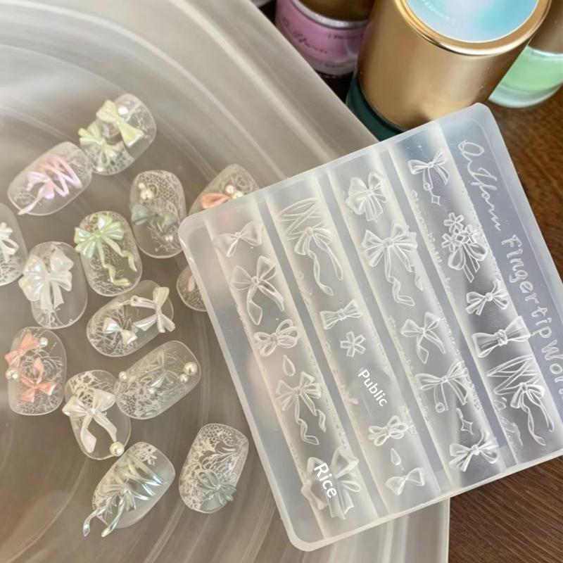 3D Bowknot Flower Silicone Nai - Nail Stamping Plate recension och pris