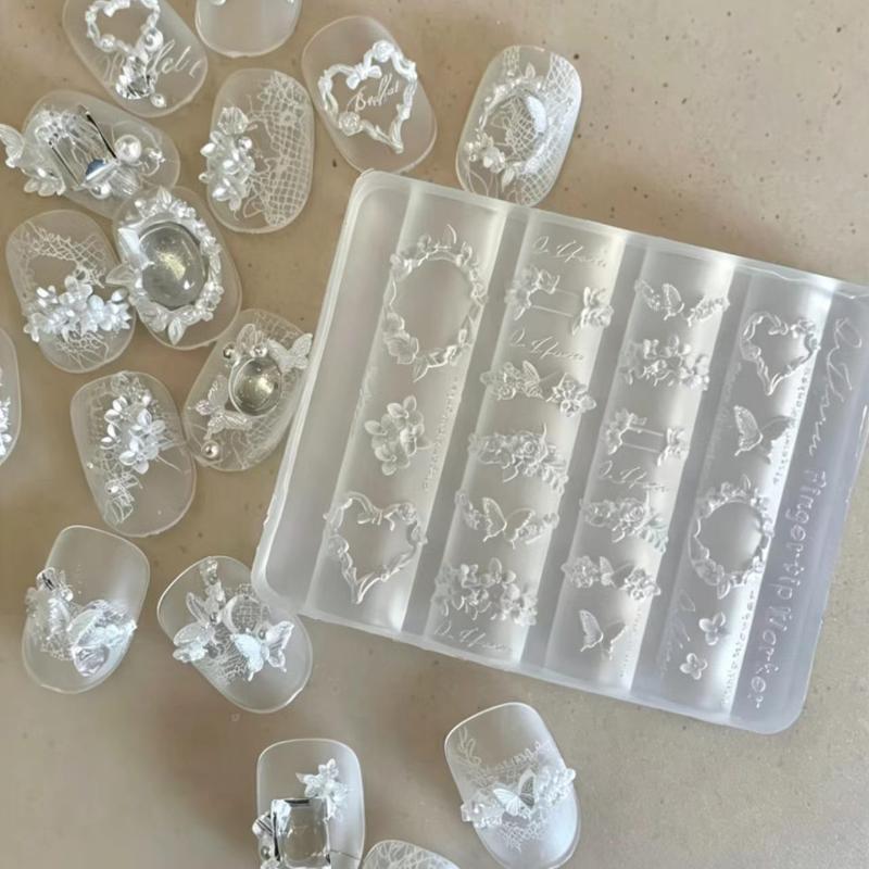 3D Bowknot Flower Silicone Nai - Nail Stamping Plate recension och pris