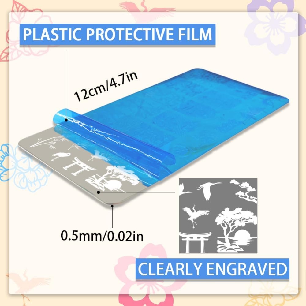 3pcs Classic Chinese Garden Na - Nail Stamping Plate recension och pris