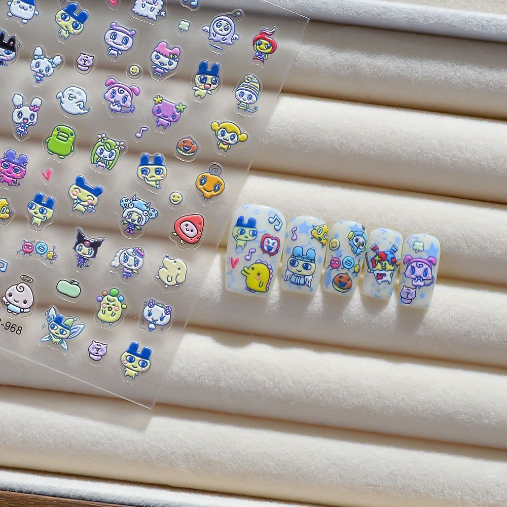 Tamagotchi Cartoon 3D Embossed - Nail Art Nail Art recension och pris