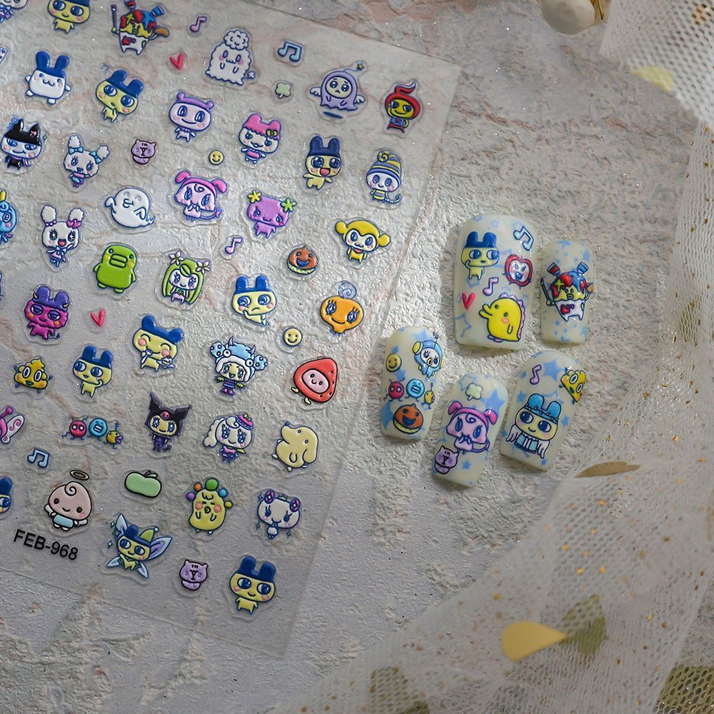 Tamagotchi Cartoon 3D Embossed - Nail Art Nail Art recension och pris