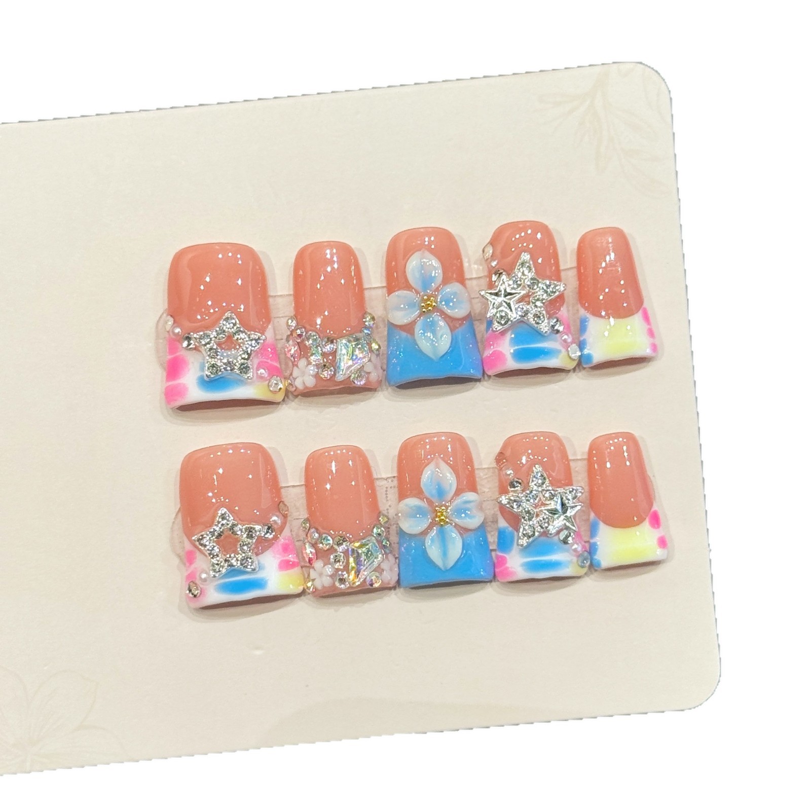 10 PCS Luxury Handmade Press o - Nail Adhesive Tab recension och pris