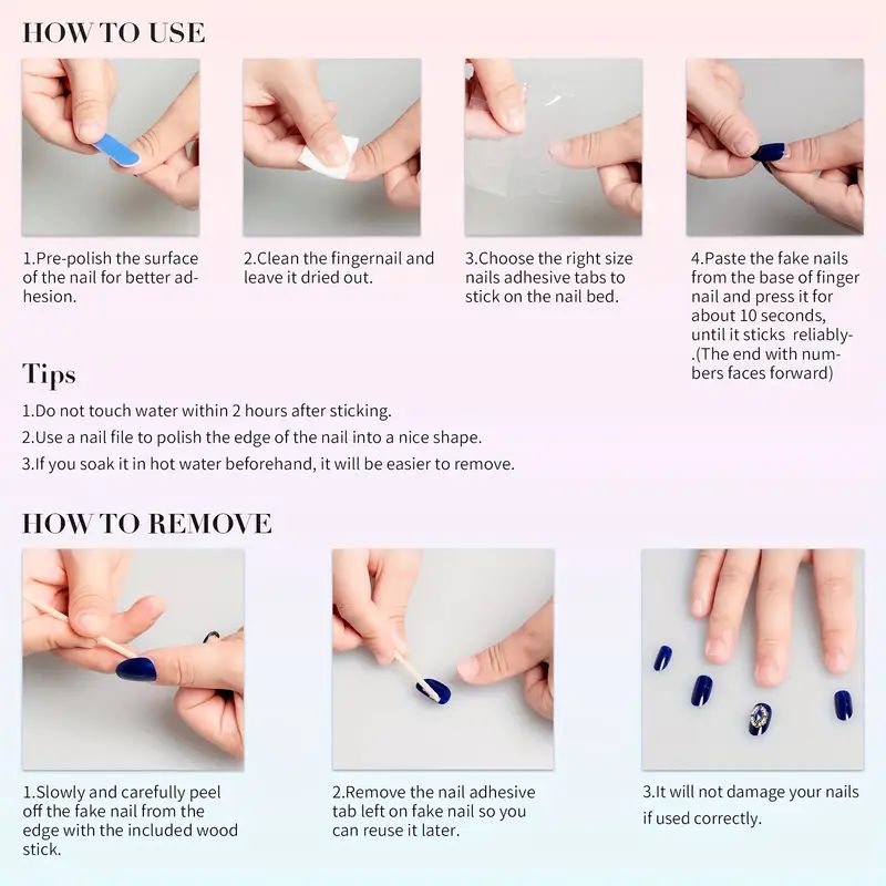 10 PCS Luxury Handmade Press o - Nail Adhesive Tab recension och pris