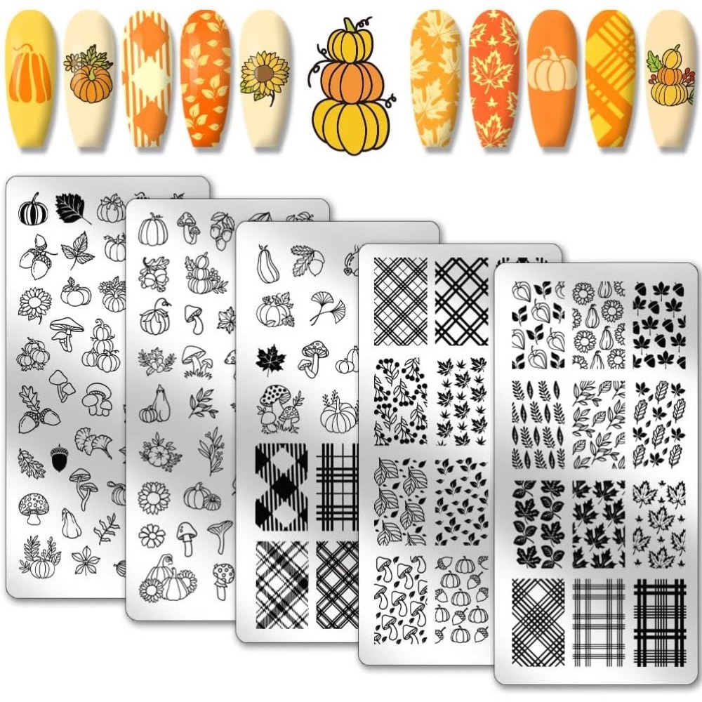 Fall Thanksgiving Nail Stamp P - Nail Stamping Plate recension och pris