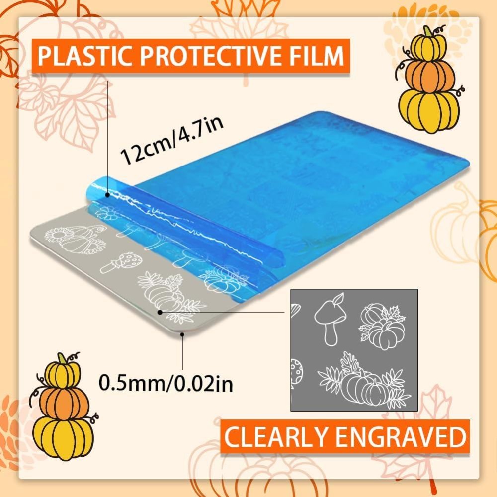 Fall Thanksgiving Nail Stamp P - Nail Stamping Plate recension och pris