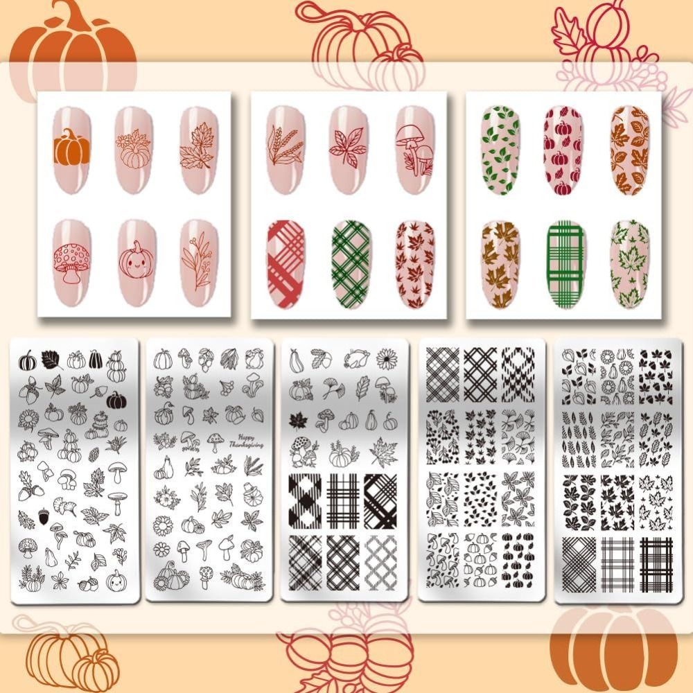 Fall Thanksgiving Nail Stamp P - Nail Stamping Plate recension och pris