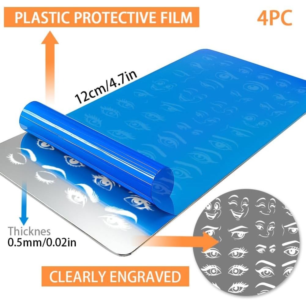 4pcs Comic Eyes Nail Stamping  - Nail Stamping Plate recension och pris