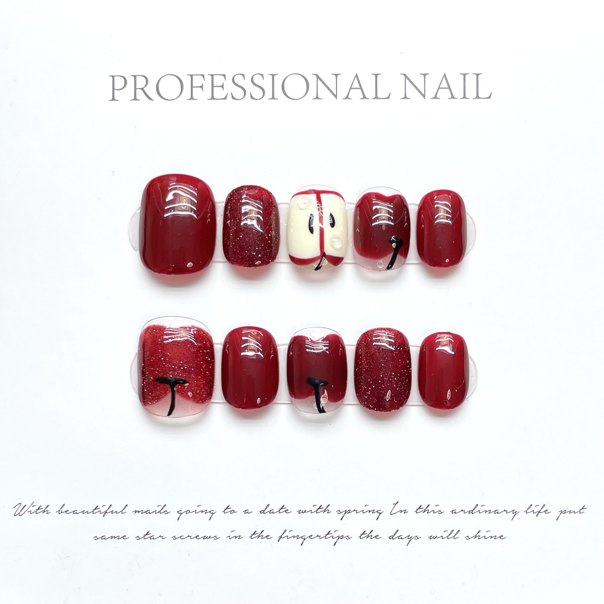10 pcs Luxury Handmade Press o - Nail Adhesive Tab recension och pris