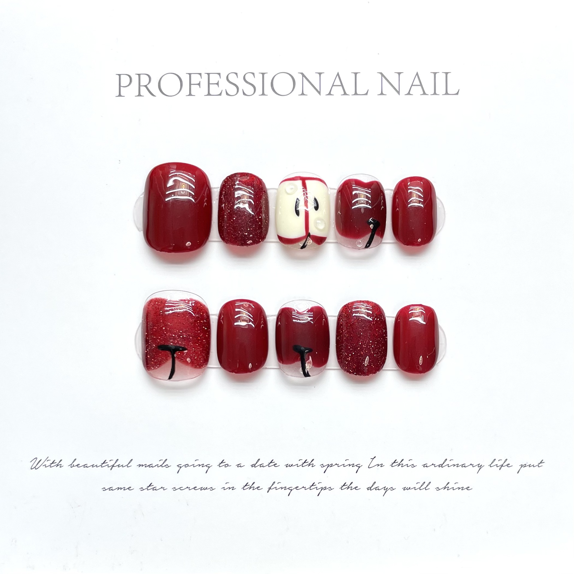 10 pcs Luxury Handmade Press o - Nail Adhesive Tab recension och pris