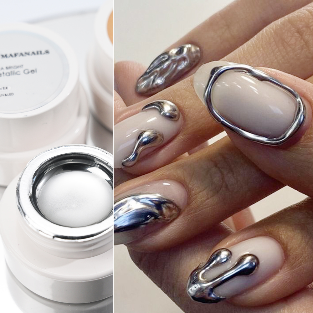 5ml Silver Gold Metallic Gel N - Nail Art Ideas recension och pris