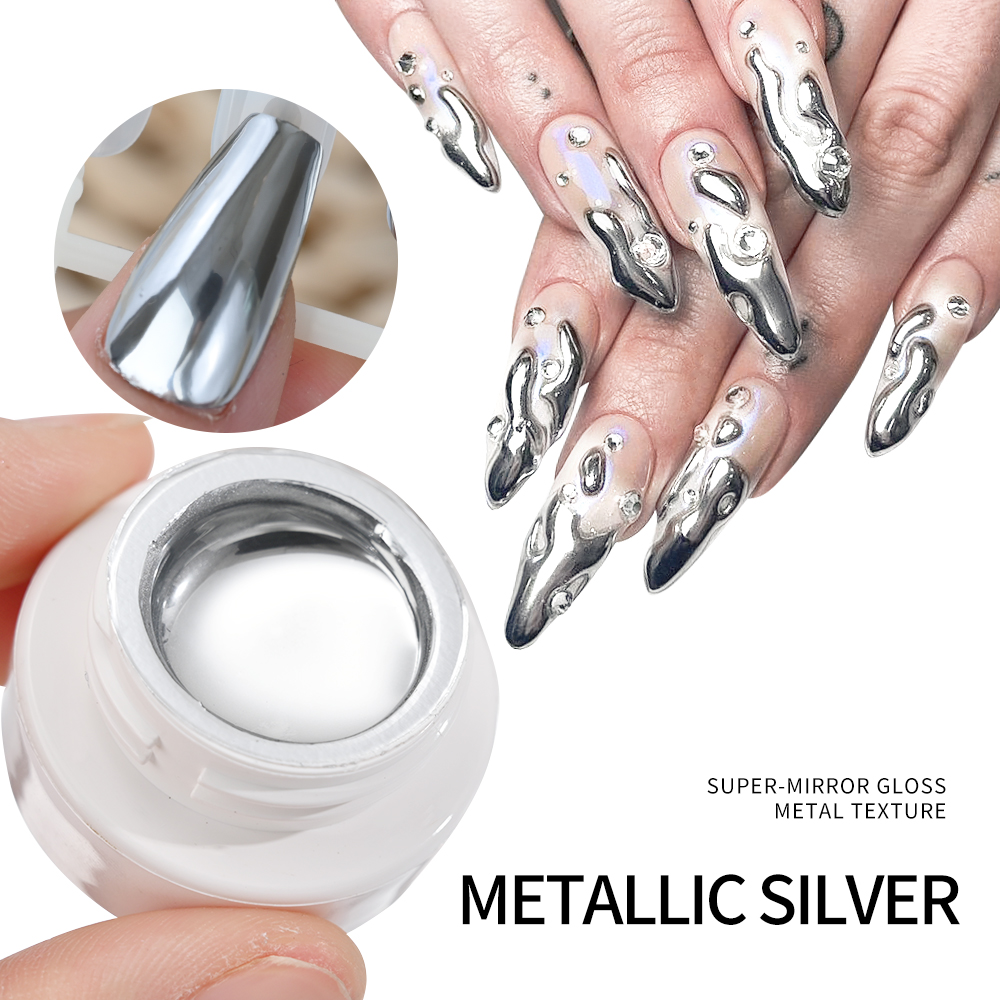 5ml Silver Gold Metallic Gel N - Nail Art Ideas recension och pris