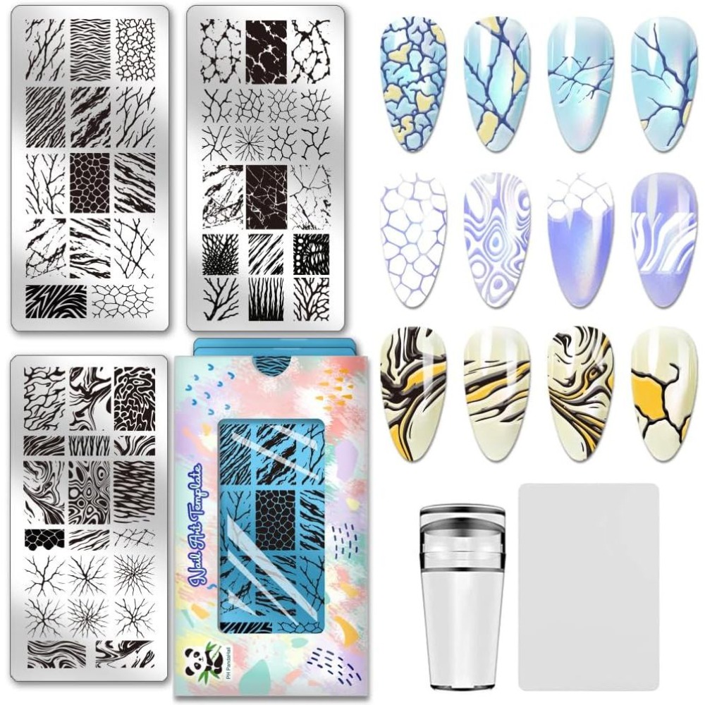 3pcs Abstract Texture Nail Sta - Nail Stamping Plate recension och pris