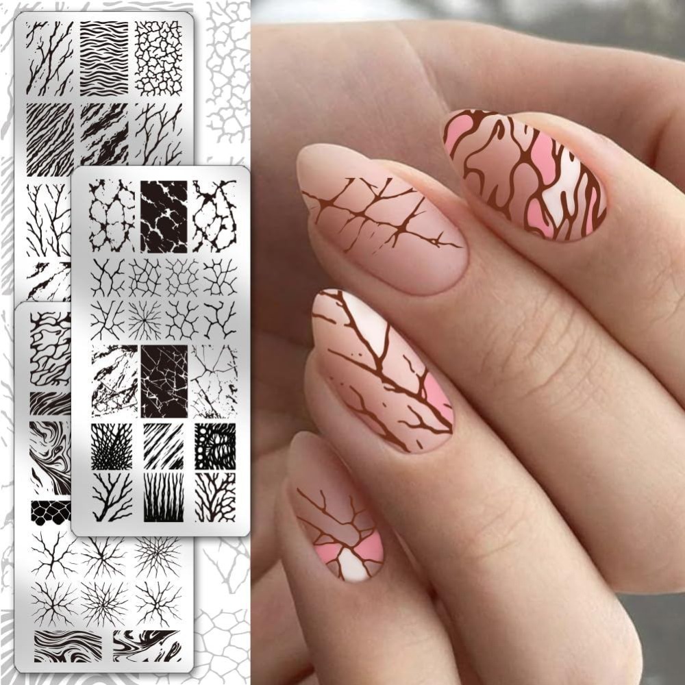 3pcs Abstract Texture Nail Sta - Nail Stamping Plate recension och pris
