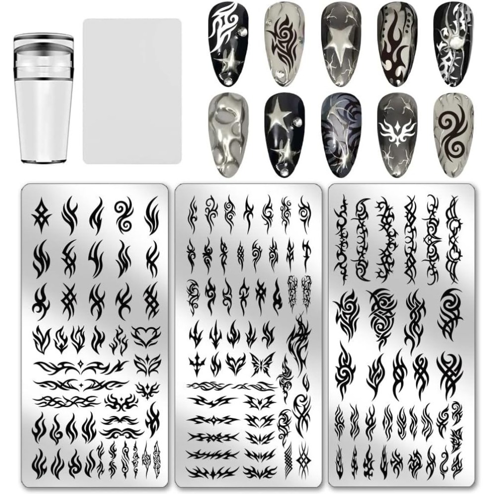 3pcs Tribal Style Nail Stampin - Nail Stamping Plate recension och pris