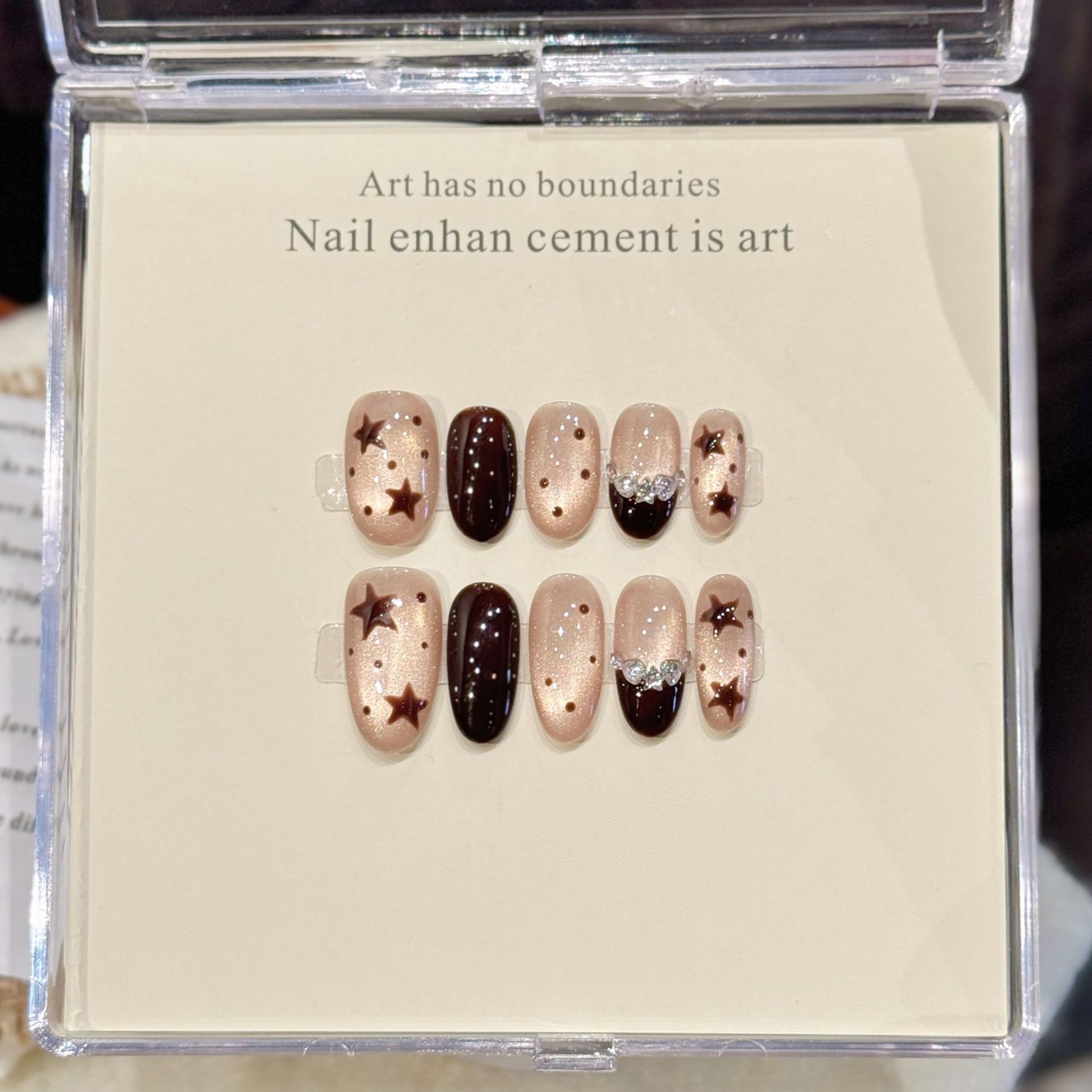 10 PCS Luxury Handmade Press O - Nail Adhesive Tab recension och pris
