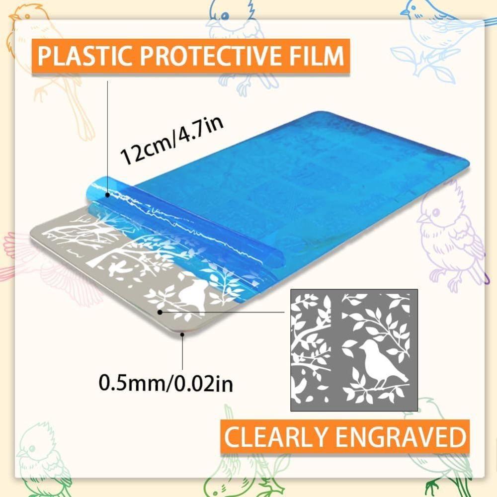3pcs Bird Nail Stamping Plates - Nail Stamping Plate recension och pris