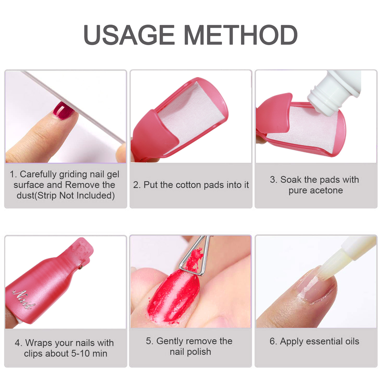 10 Pcs Nail Polish Remover Cli - Nail Art Ideas recension och pris